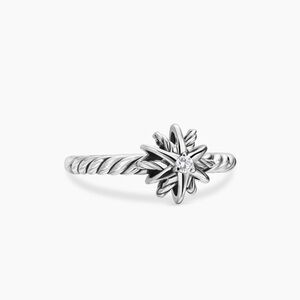 David Yurman Silver Twisted Star Ring Size 6